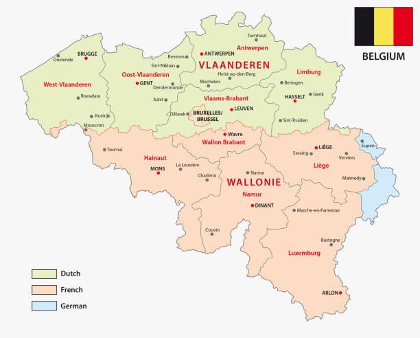 Mapa de Bélgica con regiones clickeables